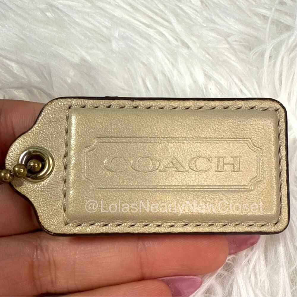 2" COACH Gold Fob Bag Charm Hang tag Hangtag
